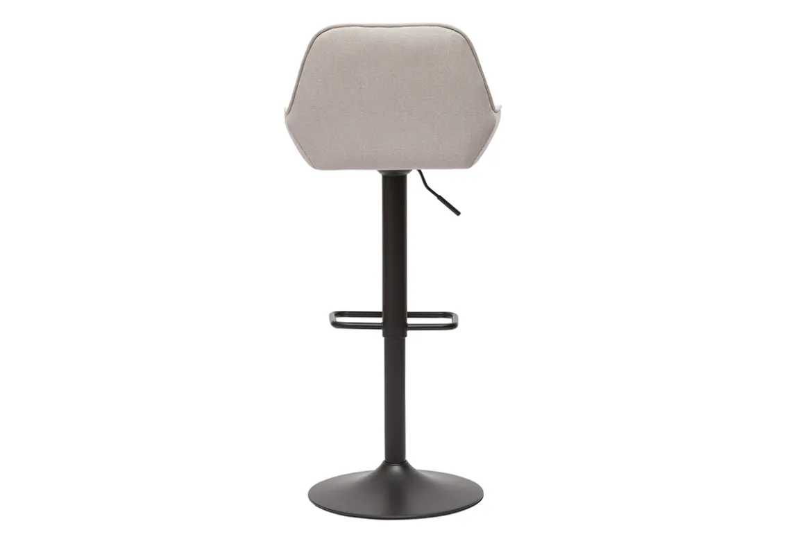 Miliboo Tabouret De Bar-Tabourets de bar réglables en tissu beige et métal noir (lot de 2) RONNIE