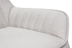 Miliboo Tabouret De Bar-Tabourets de bar réglables en tissu beige et métal noir (lot de 2) RONNIE