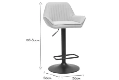 Miliboo Tabouret De Bar-Tabourets de bar réglables en tissu beige et métal noir (lot de 2) RONNIE