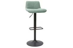 Miliboo Tabouret De Bar-Tabourets de bar réglables en tissu effet velours texturé vert céladon et métal (lot de 2) BOOST