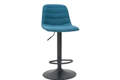 Miliboo Tabouret De Bar-Tabourets de bar réglables en tissu et métal bleu canard (lot de 2) SAURY