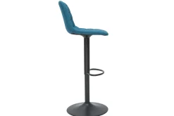 Miliboo Tabouret De Bar-Tabourets de bar réglables en tissu et métal bleu canard (lot de 2) SAURY