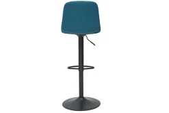 Miliboo Tabouret De Bar-Tabourets de bar réglables en tissu et métal bleu canard (lot de 2) SAURY
