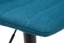 Miliboo Tabouret De Bar-Tabourets de bar réglables en tissu et métal bleu canard (lot de 2) SAURY