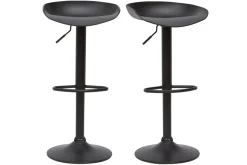 Miliboo Tabouret De Bar-Tabourets de bar réglables design noirs H65 cm (lot de 2) PEBBLE