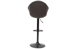 Miliboo Tabouret De Bar-Tabourets de bar réglables pivotants 360° en tissu gris foncé et métal (lot de 2) TAYA