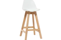 Miliboo Tabouret De Bar-Tabourets de bar scandinaves blanc et bois 65 cm (lot de 2) MINI PAULINE