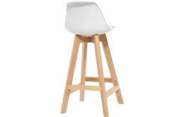 Miliboo Tabouret De Bar-Tabourets de bar scandinaves blanc et bois 65 cm (lot de 2) MINI PAULINE