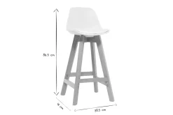 Miliboo Tabouret De Bar-Tabourets de bar scandinaves blanc et bois 65 cm (lot de 2) MINI PAULINE