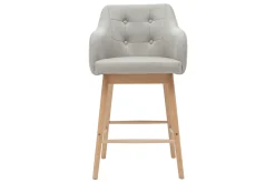 Miliboo Tabouret De Bar-Tabourets de bar scandinaves gris clair et bois H65 cm (lot de 2) BALTIK