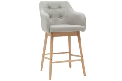Miliboo Tabouret De Bar-Tabourets de bar scandinaves gris clair et bois H65 cm (lot de 2) BALTIK