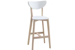Miliboo Tabouret De Bar-Tabourets de bar scandinaves blanc et bois 75 cm (lot de 2) LEENA