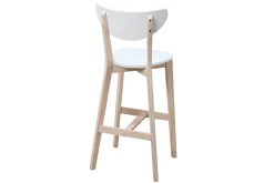 Miliboo Tabouret De Bar-Tabourets de bar scandinaves blanc et bois 75 cm (lot de 2) LEENA