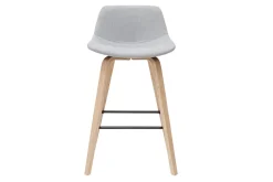 Miliboo Tabouret De Bar-Tabourets de bar scandinaves gris clair et bois H65 cm (lot de 2) NONIE