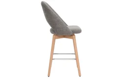 Miliboo Tabouret De Bar-Tabourets de bar scandinaves tissu effet velours texturé gris et hévéa massif 65 cm (lot de 2) COSETTE