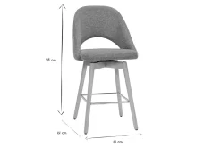 Miliboo Tabouret De Bar-Tabourets de bar scandinaves tissu effet velours texturé gris et hévéa massif 65 cm (lot de 2) COSETTE