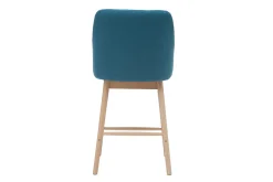 Miliboo Tabouret De Bar-Tabourets de bar scandinaves bleu canard et bois H65 cm (lot de 2) BALTIK