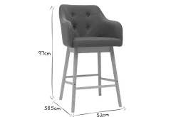 Miliboo Tabouret De Bar-Tabourets de bar scandinaves bleu canard et bois H65 cm (lot de 2) BALTIK