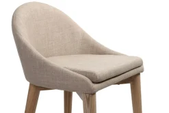 Miliboo Tabouret De Bar-Tabourets de bar scandinaves en tissu beige et frêne massif H66 cm (lot de 2) DALIA