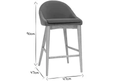 Miliboo Tabouret De Bar-Tabourets de bar scandinaves en tissu beige et frêne massif H66 cm (lot de 2) DALIA