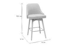 Miliboo Tabouret De Bar-Tabourets de bar scandinaves en tissu gris clair et bois hêtre massif H65 cm (lot de 2) HASTA