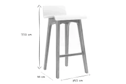 Miliboo Tabouret De Bar-Tabourets de bar scandinaves bois clair et blanc H65 cm (lot de 2) BALTIK