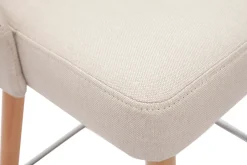 Miliboo Tabouret De Bar-Tabourets de bar scandinaves en tissu beige et bois hêtre massif H65 cm (lot de 2) HASTA