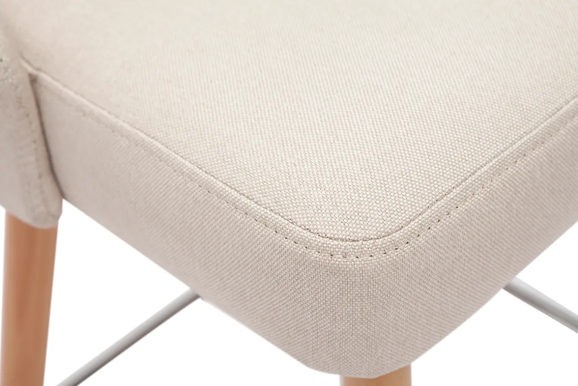 Miliboo Tabouret De Bar-Tabourets de bar scandinaves en tissu beige et bois hêtre massif H65 cm (lot de 2) HASTA