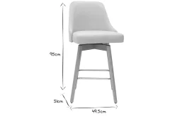 Miliboo Tabouret De Bar-Tabourets de bar scandinaves en tissu beige et bois hêtre massif H65 cm (lot de 2) HASTA