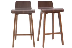 Miliboo Tabouret De Bar-Tabourets de bar scandinaves noyer H65 cm (lot de 2) BALTIK