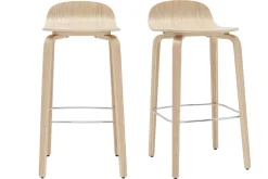 Miliboo Tabouret De Bar-Tabourets de bar scandinaves bois chêne H68 cm (lot de 2) OBRA