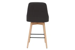 Miliboo Tabouret De Bar-Tabourets de bar scandinaves en tissu gris foncé et bois hêtre massif H65 cm (lot de 2) HASTA