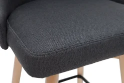 Miliboo Tabouret De Bar-Tabourets de bar scandinaves en tissu gris foncé et bois hêtre massif H65 cm (lot de 2) HASTA