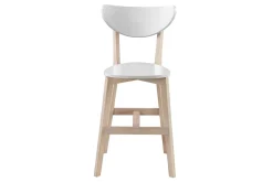 Miliboo Tabouret De Bar-Tabourets de bar scandinaves blanc et bois H65 cm (lot de 2) LEENA