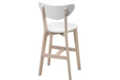 Miliboo Tabouret De Bar-Tabourets de bar scandinaves blanc et bois H65 cm (lot de 2) LEENA