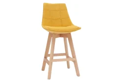 Miliboo Tabouret De Bar-Tabourets de bar scandinaves tissu effet velours jaune moutarde 65 cm (lot de 2) MATILDE