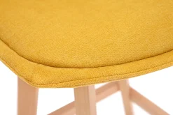 Miliboo Tabouret De Bar-Tabourets de bar scandinaves tissu effet velours jaune moutarde 65 cm (lot de 2) MATILDE