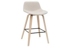 Miliboo Tabouret De Bar-Tabourets de bar scandinaves beige et bois clair H65 cm (lot de 2) NONIE