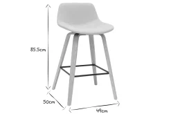 Miliboo Tabouret De Bar-Tabourets de bar scandinaves beige et bois clair H65 cm (lot de 2) NONIE