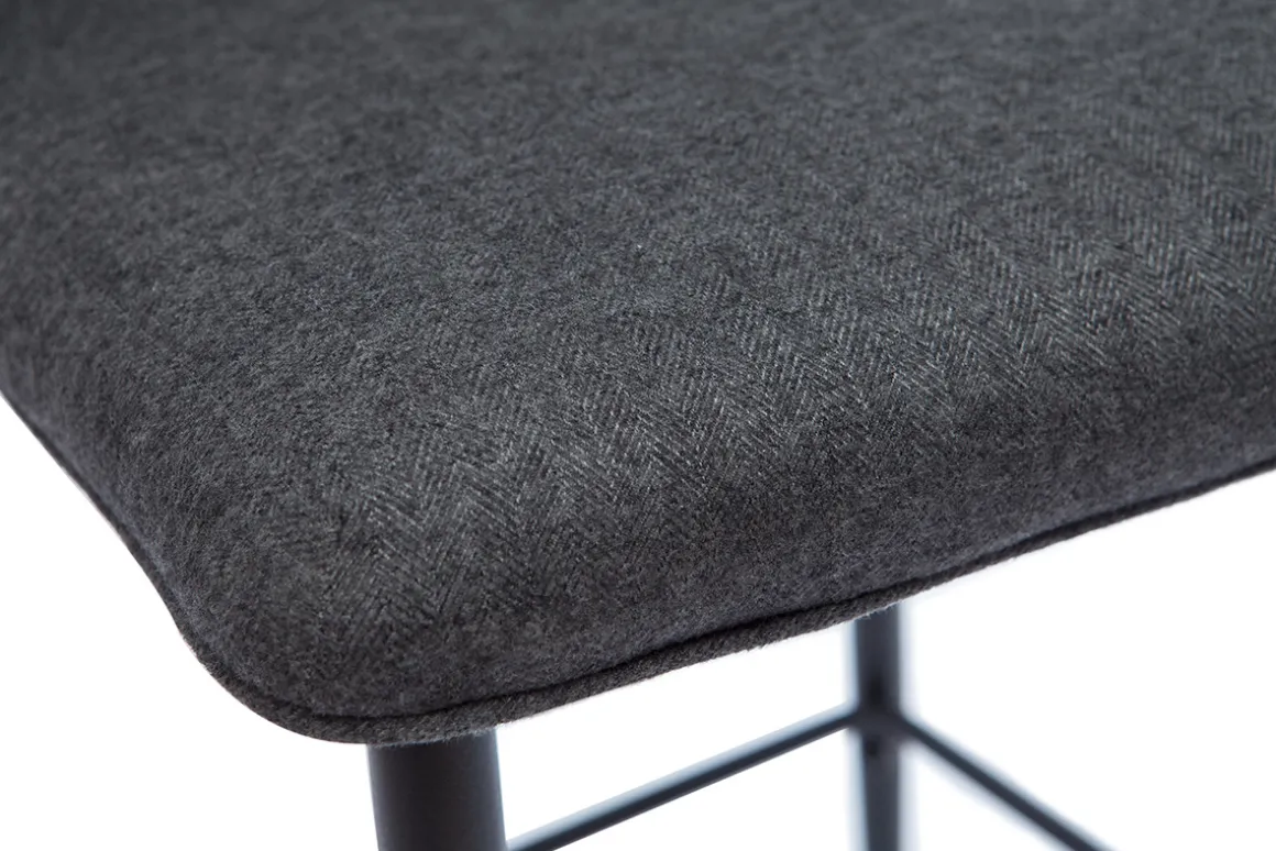 Miliboo Tabouret De Bar-Tabourets de bar vintage tissu gris foncé (lot de 2) H62 cm FARELL