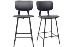 Miliboo Tabouret De Bar-Tabourets de bar vintage noir avec pieds métal 65cm (lot de 2) LAB