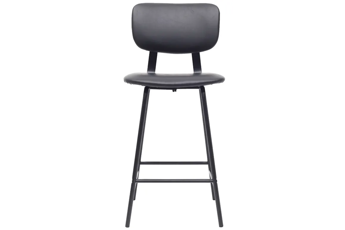 Miliboo Tabouret De Bar-Tabourets de bar vintage noir avec pieds métal 65cm (lot de 2) LAB