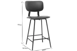 Miliboo Tabouret De Bar-Tabourets de bar vintage noir avec pieds métal 65cm (lot de 2) LAB