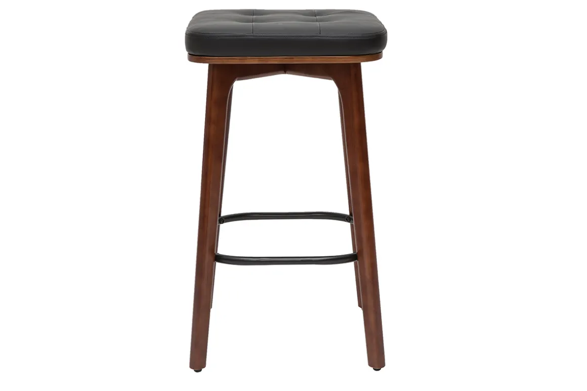 Miliboo Tabouret De Bar-Tabourets de bar vintage noirs et bois foncé 65 cm (lot de 2) GRAMMA