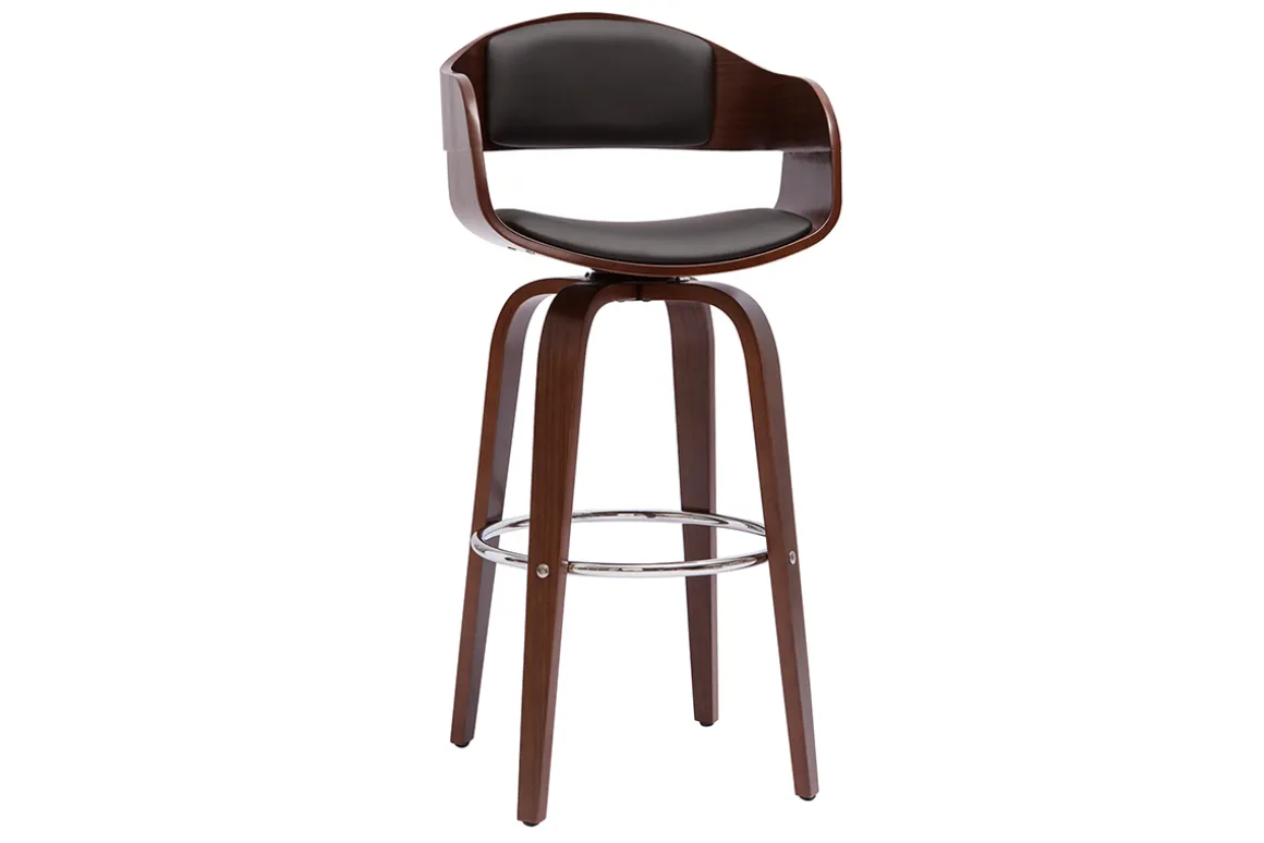 Miliboo Tabouret De Bar-Tabourets de bar vintage pivotants 360° noyer H65 cm (lot de 2) GAO