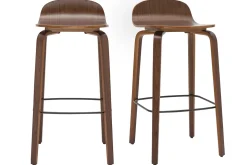Miliboo Tabouret De Bar-Tabourets de bar vintage noyer H68 cm (lot de 2) OBRA