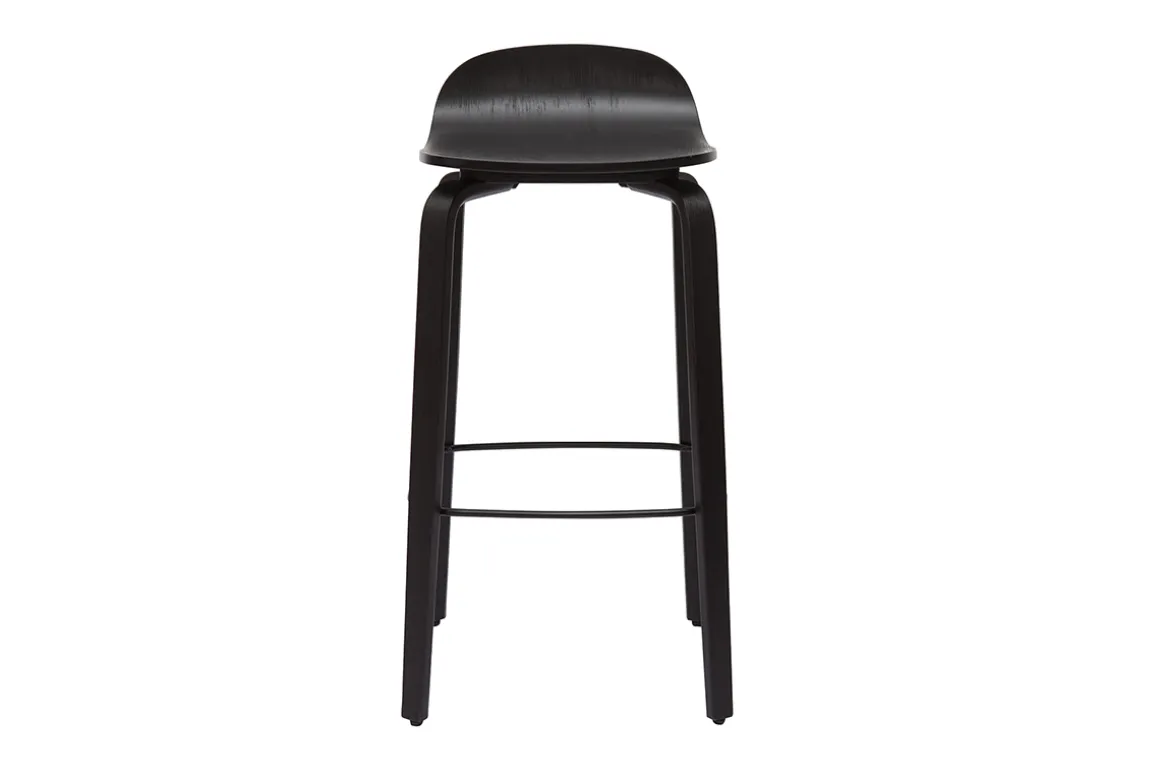 Miliboo Tabouret De Bar-Tabourets de bar vintage bois noir H68 cm (lot de 2) OBRA