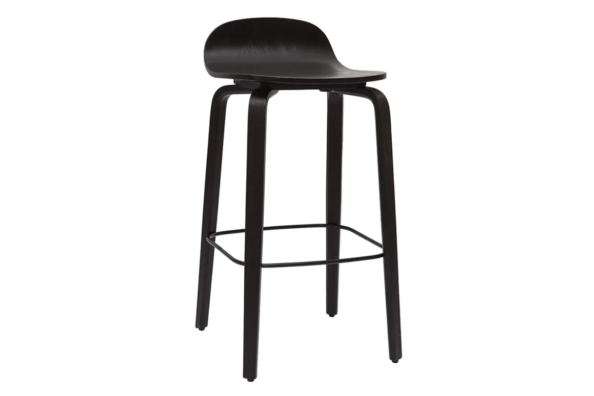 Miliboo Tabouret De Bar-Tabourets de bar vintage bois noir H68 cm (lot de 2) OBRA