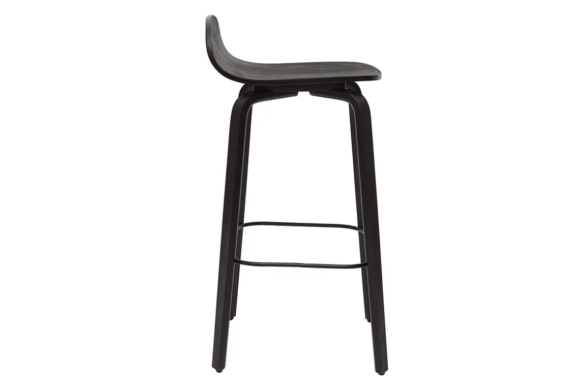 Miliboo Tabouret De Bar-Tabourets de bar vintage bois noir H68 cm (lot de 2) OBRA