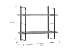 Miliboo Etagère Murale-Étagère murale en bois manguier massif et métal noir L70 cm AKINA